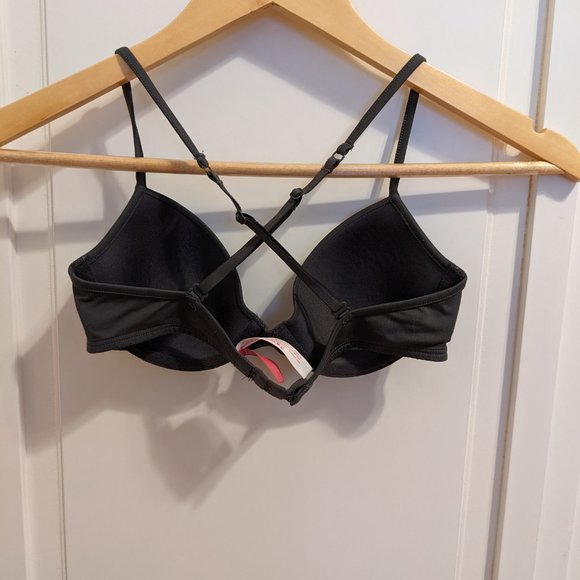 PINK T-Shirt Bra Gray Convertible Lightly Lined 32B - Picture 6 of 9